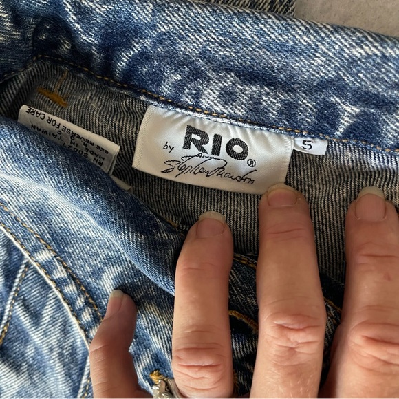 RIO by Stephen Mardon Vintage 80s Fold-over Waist Acid Wash Jeans Size 5 - Picture 6 of 14